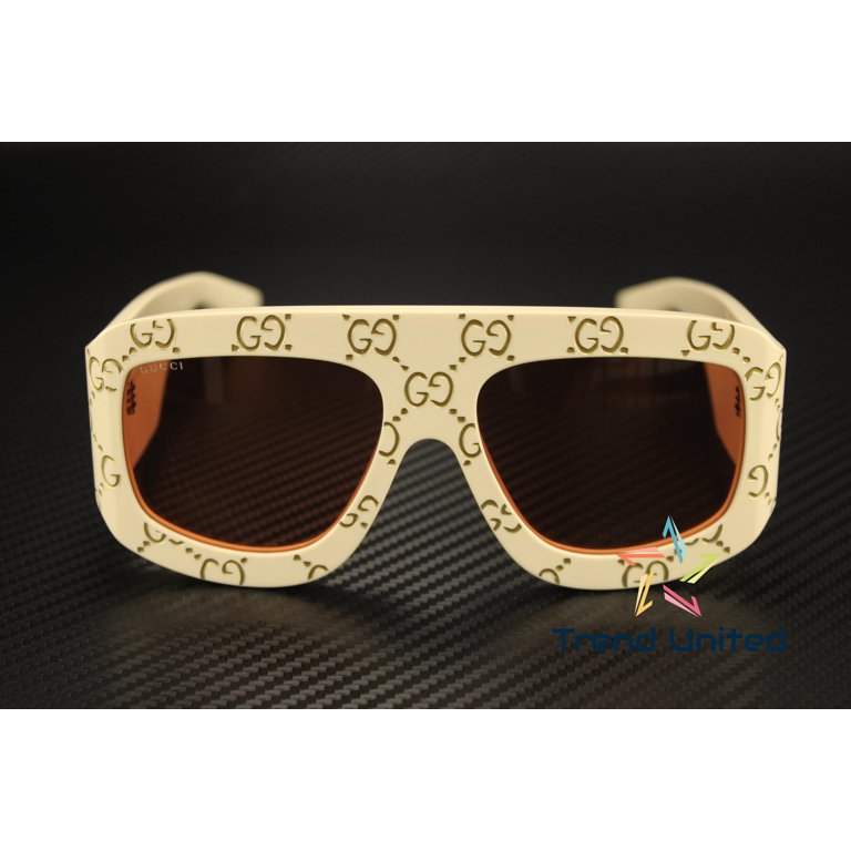 GUCCI GG0983S 001 Mask Acetate Ivory Orange 59 mm Men display picture 1