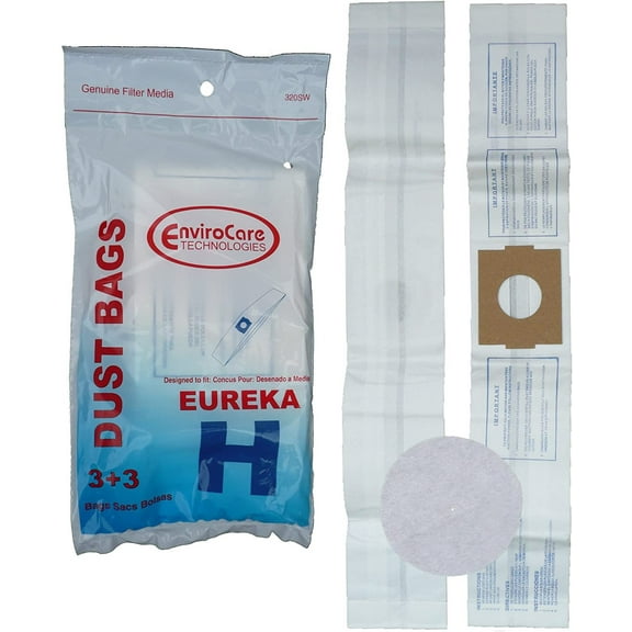 EnviroCare Replacement Vacuum Cleaner Bags for Eureka Type H Canister - 3 pack