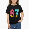 thumbnail image 2 of Niogvi Six Seven Funny Gesture Graphic Tees,67 T-Shirt Suitable For boys girls,Black 90cm, 2 of 6
