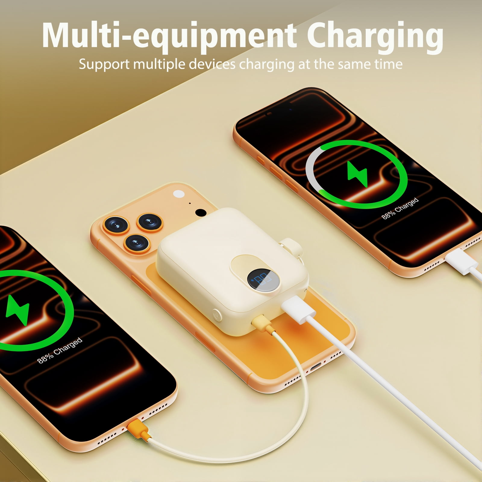 Baokaler Portable Charger, Smallest 22.5W 10000mAh USB C in & Out Power Bank Fast Charging, Phone Battery Pack Compatible with iPhone 17 16 15 14 Pro Samsung S24 Google iPad etc(White-2PK)