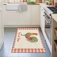 thumbnail image 3 of Entryway Rug 2'x3', Farmhouse Rooster Kitchen Runner Rugs Non-Slip Carpet Mats, Orange Beige Plaid Geometric Country Bedside Rugs Runners Washable Floor Carpet for Bathroom Laundry Room, 3 of 8