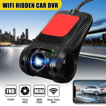 FHD 1080P Dash Cam WIFI 170° Mini Car DVR Camera Recorder with G-Sensor, IR Night Vision, Crash Detection, WDR Support Android / (Best Car Crash Camera)