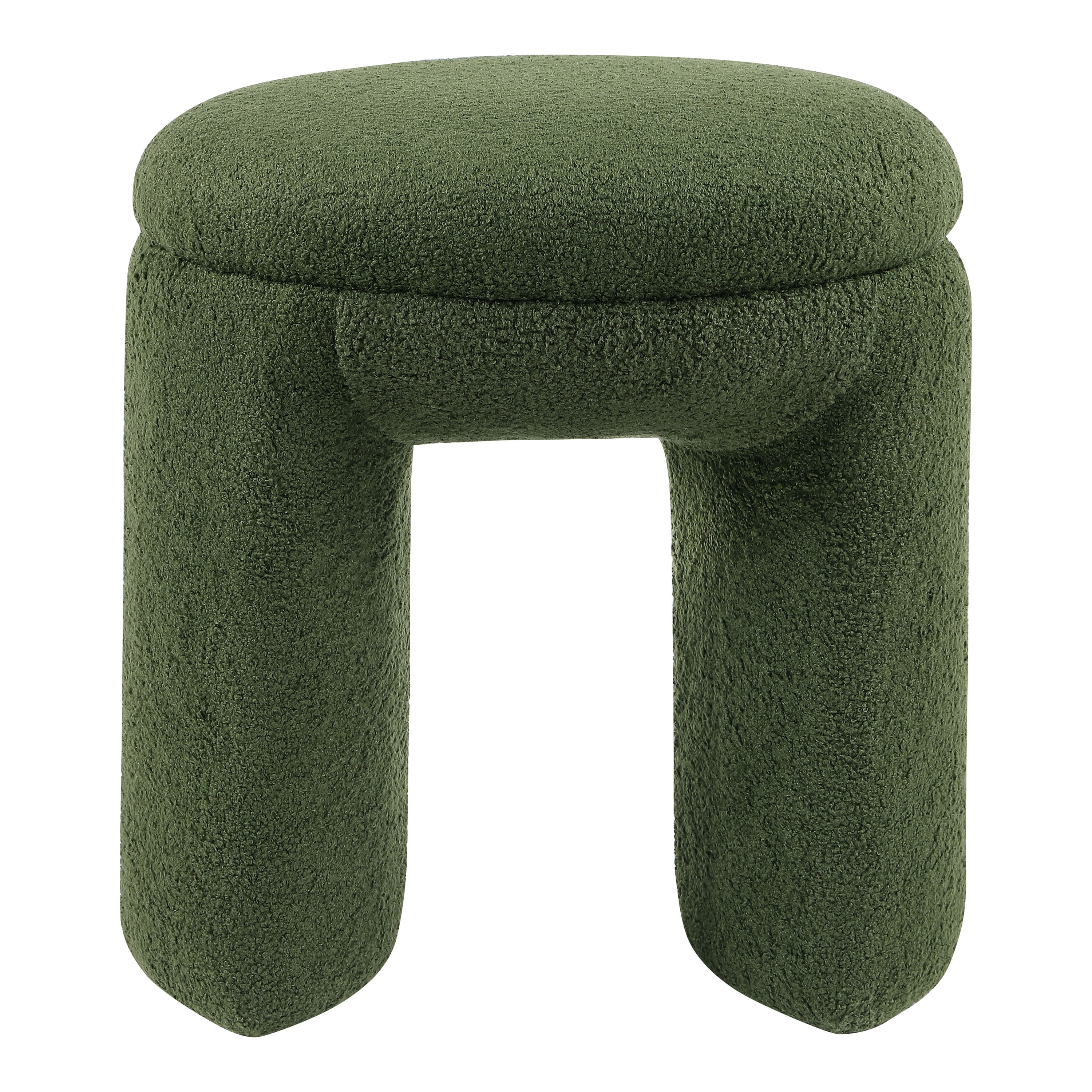 Furniture of America Thia Modern 18" Upholstered U-Shaped Stool, Green