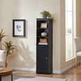 thumbnail image 2 of Yaheetech Freestanding Bathroom Storage Cabinet with Single Door, Black, 2 of 11