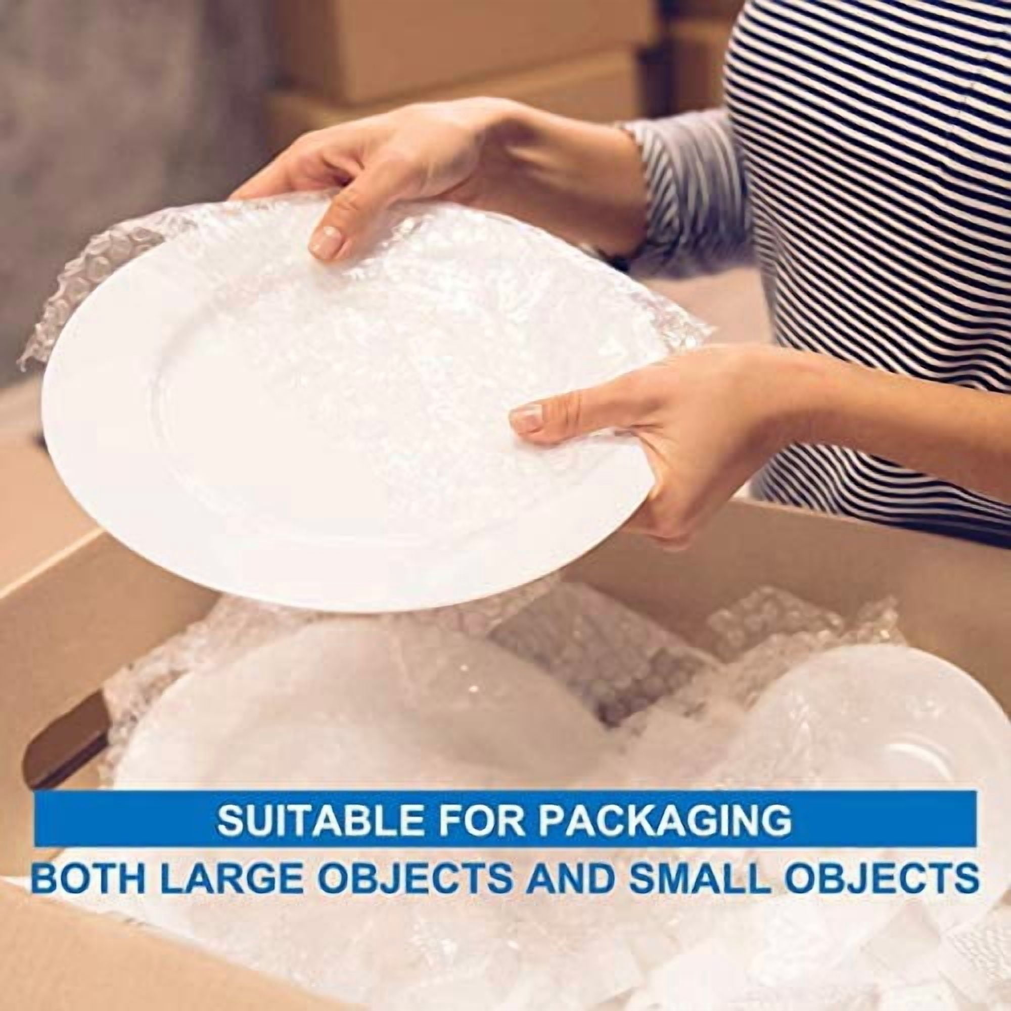 Reusable Bubble Wrap Roll 2 Pack, 30cm x 12m Perforated Air Cushioning Wrap, Shockproof Moisture Resistant Packing Foam Wrap for Moving Shipping Fragile Items Electronics