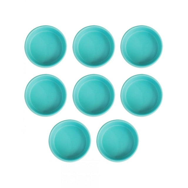 Juego 8 Flaneras Galerias El Triunfo De Melamina Turquesa Liso 9cm