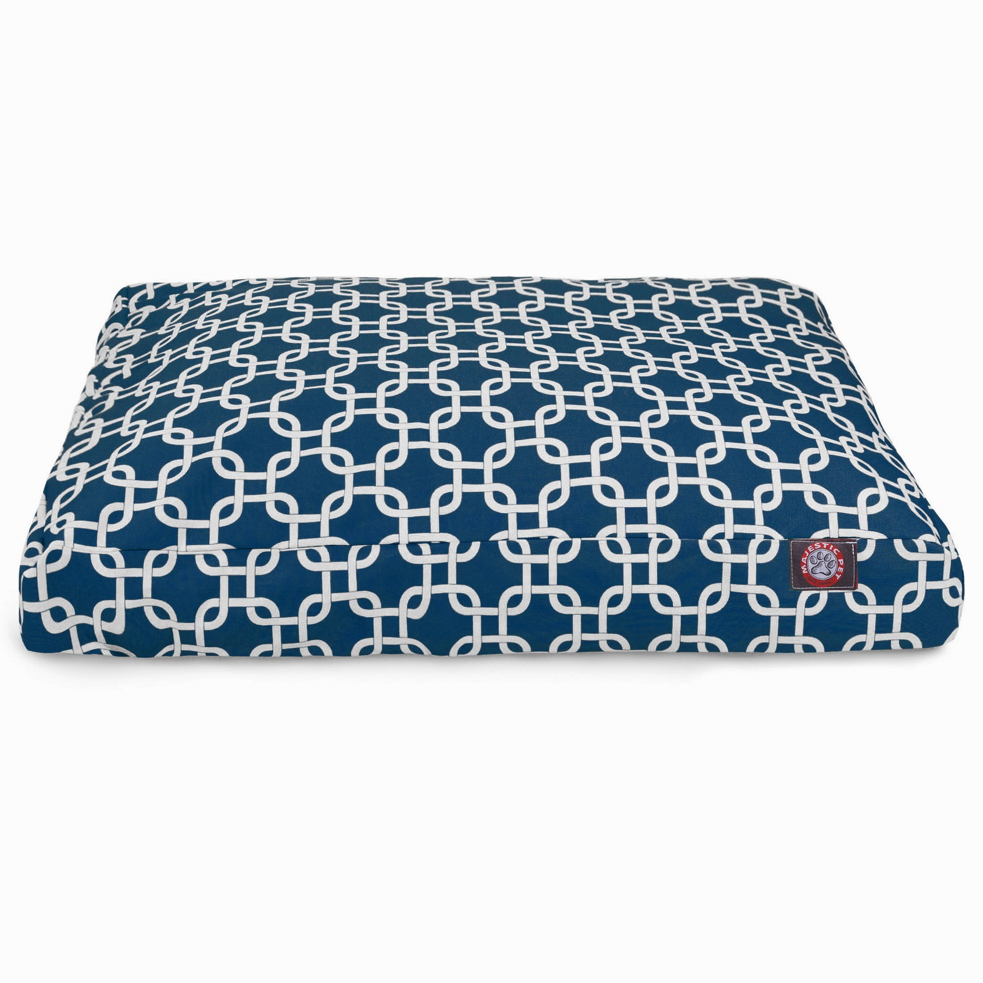 Majestic Pet | Links Shredded Memory Foam Rectangle Pet Bed For Dogs, Removable Cover, Navy Blue, Large