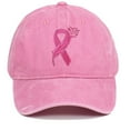 thumbnail image 2 of HJYCHN Mens Hats Unisex International Awareness Day Ribbon Embroidered For Outdoor Sports Hop Hat Letters Womens Baseball Caps Pink One Size, 2 of 4