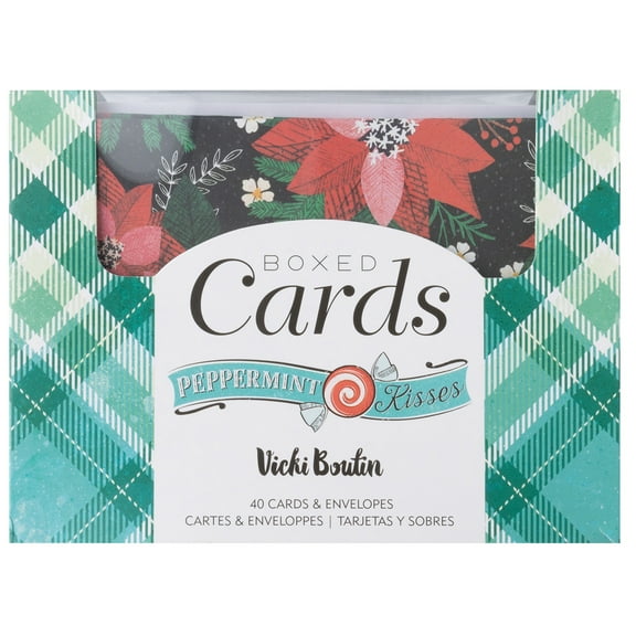 American Crafts A2 Cards W/Envelopes (4.375"X5.75") 40/Box-Vicki Boutin Peppermint Kisses