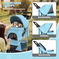 thumbnail image 3 of Magshion Pet Dog Stroller with Wheels, Foldable Cat Dog Stroller with Storage Basket and Cup Holder for Small and Medium Cats, Dogs, Puppy,, 3 of 12