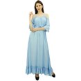 thumbnail image 6 of Bimba Women's Summer Wear Cold Shoulder Maxi Dress Beach Wear Holiday Dresses, 6 of 9