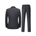 thumbnail image 2 of Solid Color Men'S 4pcs Suit Set with Shawl Collar, Single Button Jacket with Flap Pockets, Vest Black Strap Clips Pleated Trousers, Classic and Elegant Design, Perfect for Weddings Business Proms, 2 of 8