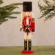 thumbnail image 1 of Marioneta de soldado cascanueces de tela de estilo europeo, decoración navideña de mesa para vitrina de vino de 30 cm, 1 of 6