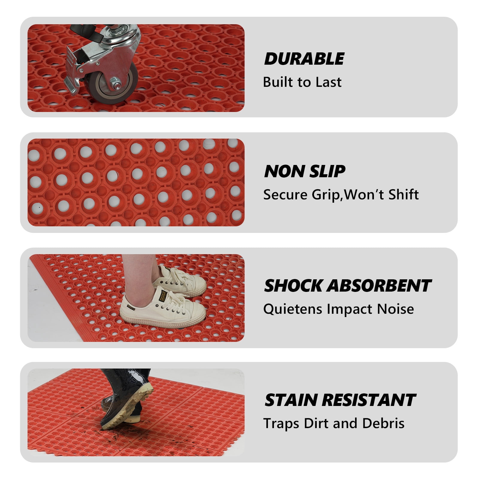 Extra-Thick Non-Slip Waterproof Floor Mat, Heavy-Duty Comfort Standing Mat for Sink, Stove, Countertop