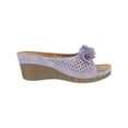 thumbnail image 3 of Good Choice Womens Juliet Faux-Leather Perforated Wedge Sandals, 3 of 3