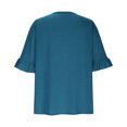 thumbnail image 5 of Summer Akafmk 3/4 Sleeve Shirts for Women,Summer Womens Button Up Tunic Tops,Sexy Short Sleeve Sequins Loose Polluer Solid V-Neck Blouse Shirt, 5 of 5