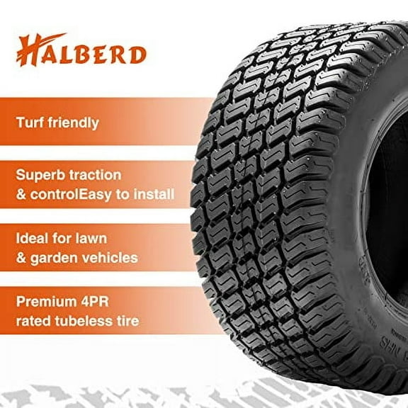 HALBERD 2 PCS 11x4.00-5 Lawn Mower Tires 4PR Turf Saver Lawn & Garden Tires for Garden Tractor Riding Mower, Tubeless