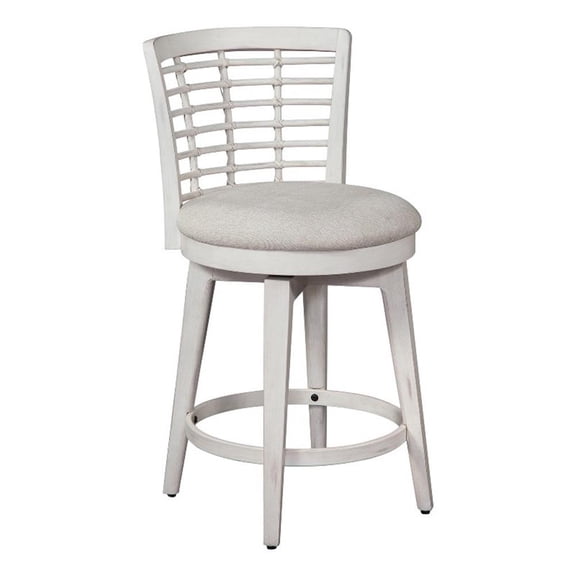 Beach Comber Counter Height Swivel Stool - Weathered White