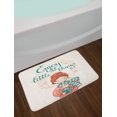 thumbnail image 2 of Enjoy the Little Things Bath Mat, Cartoon Girl in Winter Clothes with a Hand Lettering, Plush Bathroom Decor Mat with Non Slip Backing, 29.5" X 17.5", Multicolor, by Ambesonne, 2 of 2