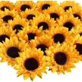 thumbnail image 1 of 24 piezas 9 cm girasoles artificiales Rojo Verde flores de seda falsas flores amarillas planta artificial al aire libre interior para el hogar boda bricolaje, 1 of 5