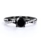 thumbnail image 1 of JeenMata Anillo de Compromiso con Punta de Diamante Negro y Moissanita Creados en Laboratorio de 1 Ct con Detalles Pavé y Diseño Infinito, 1 of 6