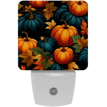 

Thanksgiving pumpkins leaves LED Square Night Lights - Stylish and Energy-Efficient Lighting Solution for Your Room - for Nighttime Illumination and Ambiance