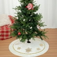 thumbnail image 4 of LmnLft Christmas Gold Snowflake Sequin Velvet Tree Skirt, White Holiday Base Cover, Indoor Christmas Tree Accent, 24 and 36 Inch Options, 4 of 8