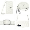 thumbnail image 4 of SaniMore Case for Samsung Galaxy A54 5G, PU Leather 3D Lattice Stylish for Girls Crossbody Lanyard Flip Kickstand Card Slots Cash Pocket Magnetic Clasp Full Protective Shockproof Wallet Shell, White, 4 of 9