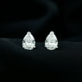 thumbnail image 3 of Rosec Jewels Pear Shape Moissanite Solitaire Stud Earrings for Women (6X8 mm) - D-VS1 Quality, 10K White Gold, 3 of 9