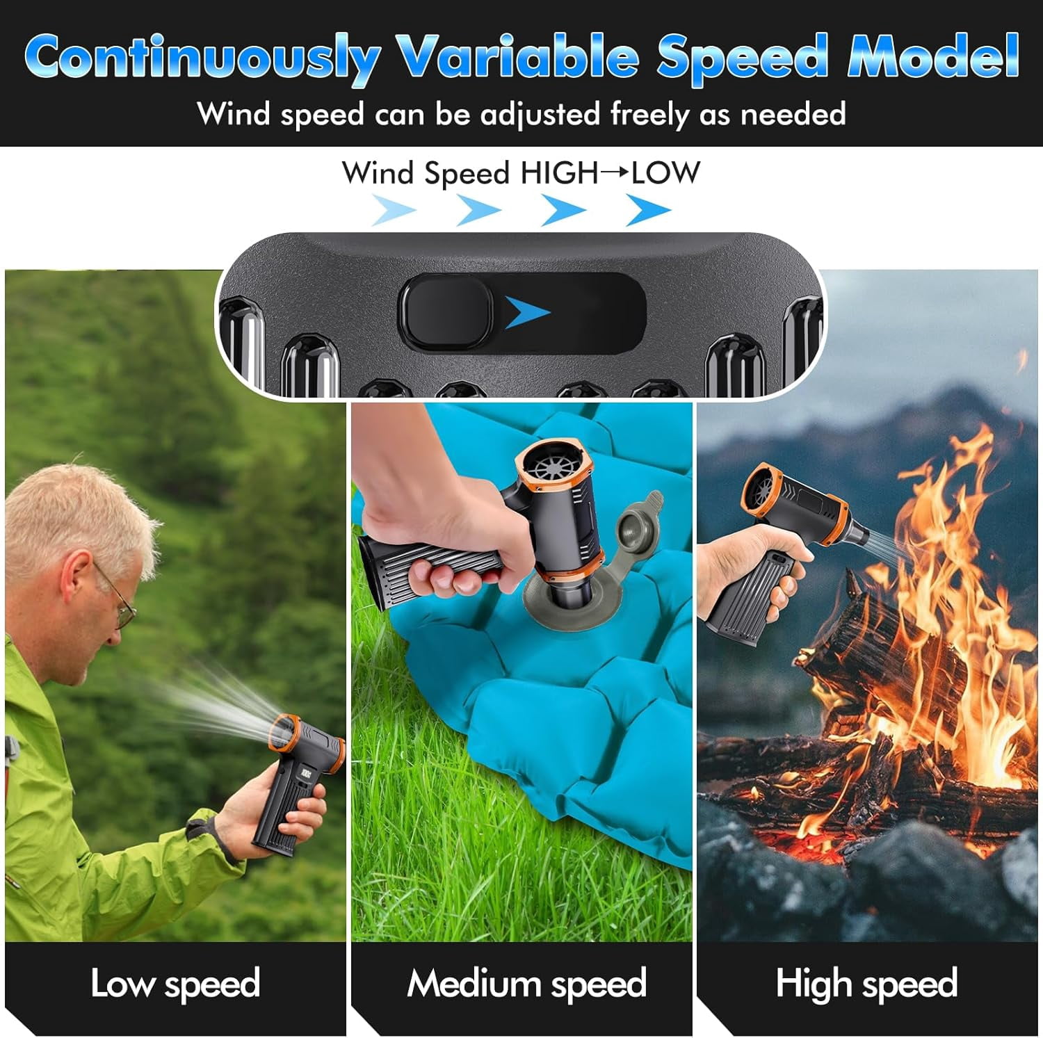 150000RPM Electric Air Duster: Continuously Variable Speed ​​Powerful Air Blower for Computers PC Cleaning - 8000mAh Portable Turbo Fan for Home Car Office - College Back to School Gifts