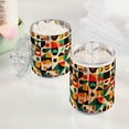 thumbnail image 2 of Yayeee 2 Pack Qtip Holder Bathroom Cotton Swab Canister with Lid Clear Dispenser Set, Beige Geometric, 2 of 6