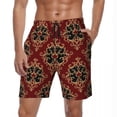 thumbnail image 1 of Baroque Print Board Shorts Summer Blue and Gold Board Short Pants Man Fast Dry Hawaii Printed Large Size Swim Trunks, 1 of 5