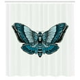 thumbnail image 3 of Ambesonne Death Moth Shower Curtain, Skull on Butterfly Body, 69"Wx70"L, Pale Blue and Petrol, 3 of 3