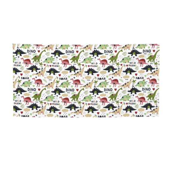 Picia Cute Dinosaurs Pattern Party Banner, Festive Decoration, Holiday Banner, Celebration Decor, Event Banner, Reusable Party Banner-Small