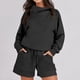 thumbnail image 1 of Conjunto de sudaderas y pantalones cortos de ocio para mujer, conjunto de 2 piezas a juego, traje de chándal, 1 of 7