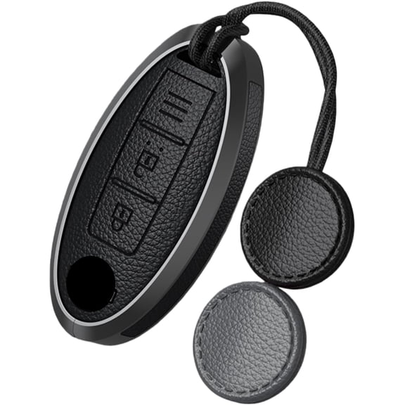 Key Fob Cover Compatible with Fit for Nissan Murano Kicks Keychain Case Holder Protector,A-Black-3-BTN