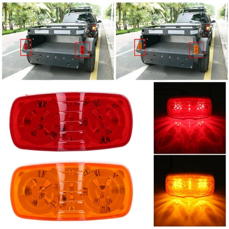 Rear Side Marker Lamp - Marker LED Light,20Pcs Marker LED Light Roof Rear Side Lights Lamp for Trailer Truck SUV Amber/Red