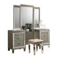 thumbnail image 1 of Champagne Silver Wood Vanity with Jewelry Hangers, 1 of 4