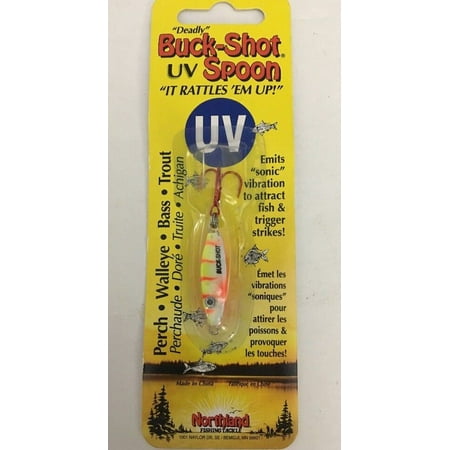 Northland Tackle BRUVS3-60 UV Buck Shot Rattle Spoon Electric Perch 1/8 oz