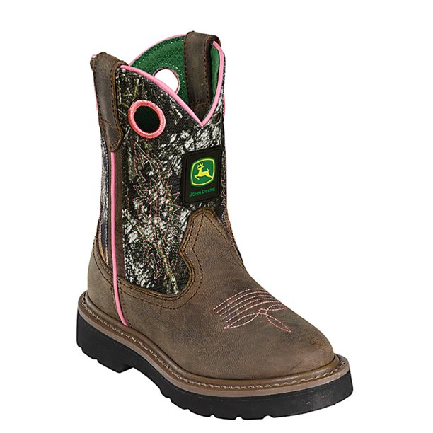 John Deere Girl's Classic Pull On Camouflage Boots 3.5 M