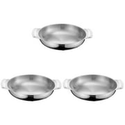Amphora Stainless Steel Pot Paella Pan for Grill 3 Count with Cover Thicken Chaffing Dishes Griddle