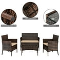 thumbnail image 3 of UBesGoo 4PCS Outdoor Rattan Furniture Set  w/ Chairs and Table, Wicker Conversation Set, Patio Bistro Table and Chairs, 3 of 10