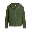 thumbnail image 7 of Gubotare Girls Zip Up Hoodie Kids Fashion Oversized Sweatshirt Jacket With Pockets Lightweight Preppy Sweatshirts 5-14 Years (Army Green, 14-15 Years), 7 of 7