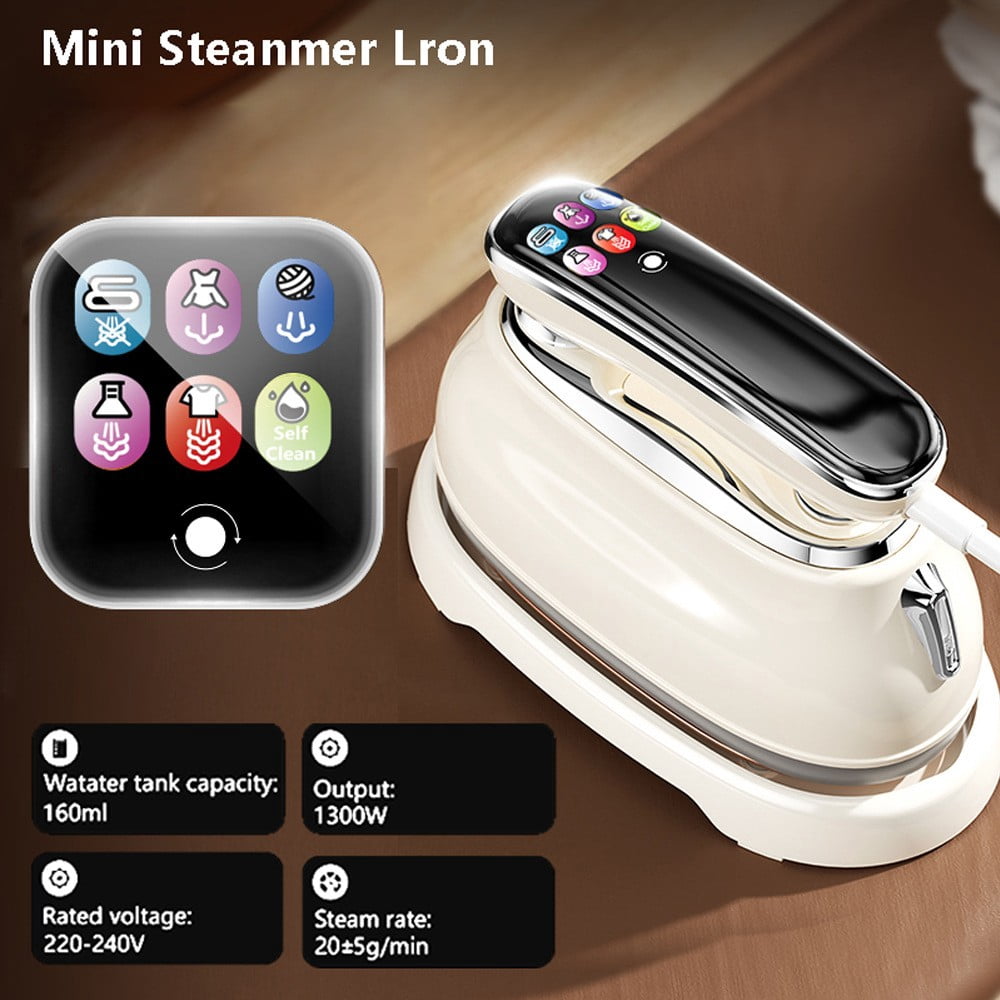 Portable Handheld Garment Steamer with LCD Display, 6 Adjustable Steam Levels, Foldable Travel Steam Iron, Dry & Wet Dual Use Clothes Steamer for Home & Travel