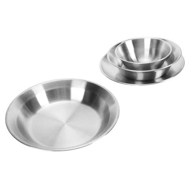 Bandeja Para Hornear, Platos Redondos Para Pizza, Bandejas Para Servir, Acero Inoxidable Resistente Al Calor Para Cena Familiar, Picnic