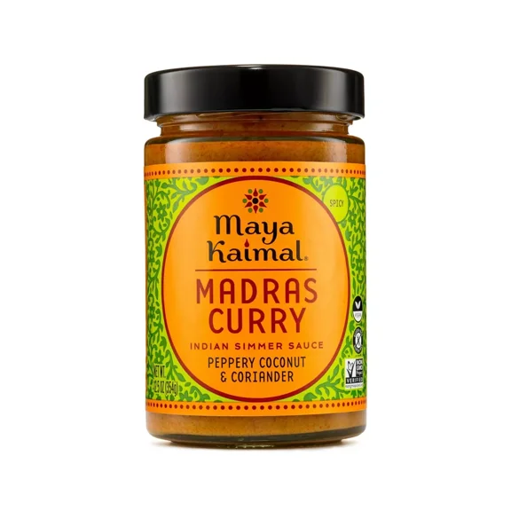 Pack of 6, Maya Kaimal Madras Curry Indian Simmer Sauce, 12.5 oz