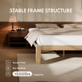 thumbnail image 4 of FLEXISPOT Queen Japanese Joinery Bed Frame, Solid Rubberwood, 1200 lbs Heavy Duty Slats Support, FSC & SGS Certified, 10 Min No-Tool Setup, Under-Bed Storage, No Box Spring Needed, Noise-Free, Maple, 4 of 8
