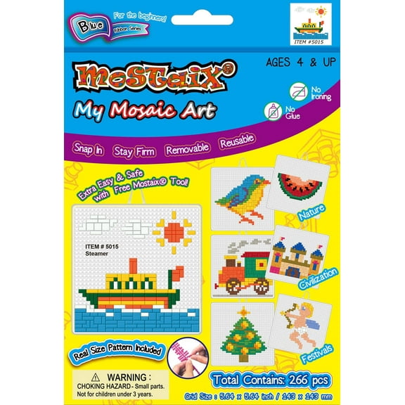 Mostaix® Blue Series Block Tile Puzzle - Steamer (266 pieces)