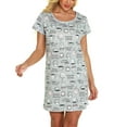 thumbnail image 4 of Defitshape Women's Cotton Nightgowns Soft Short Sleeve Sleep Shirt Printed Sleepshirts Cute Nightdress Short Night Gown Pajama Dress Summer Short Sleeve Sleepwear Grey Large, 4 of 5