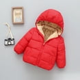thumbnail image 3 of GYRATEDREAM Infant Baby Winter Coat Cute Teddy Bear Hooded Padded Jacket Warm Fleece Outerwear Windproof Toddler Boys Girl Winter Clothes for 1-2Y Red, 3 of 9